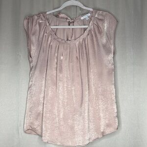 LC Lauren Conrad Blush Satin Blouse
